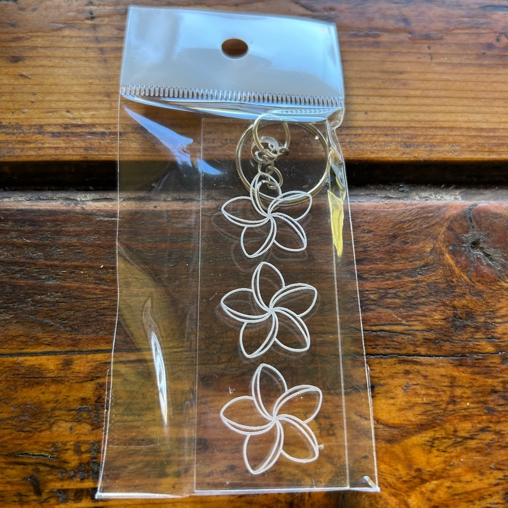 Elegant Silver Flower Keychain